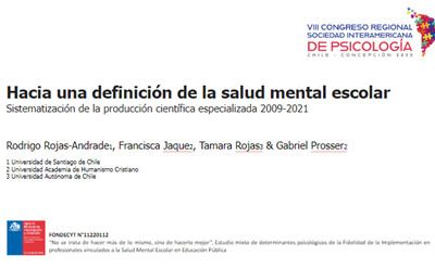 Hacia una definición de la salud mental escolar Sistematización de la producción científica especializada 2009-2021