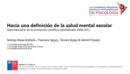 Hacia una definición de la salud mental escolar Sistematización de la producción científica especializada 2009-2021