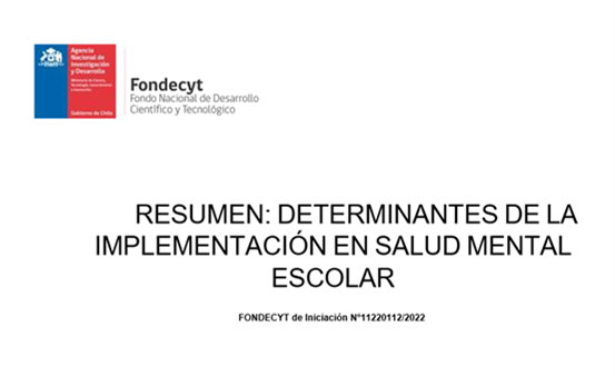 Determinantes de la implementación en salud mental escolar