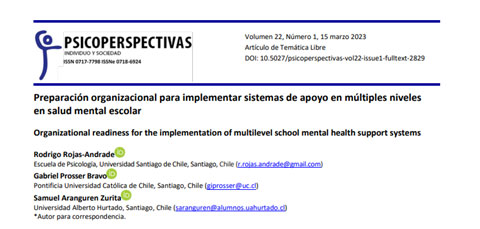 Preparación organizacional para implementar sistemas de apoyo en múltiples niveles en salud mental escolar